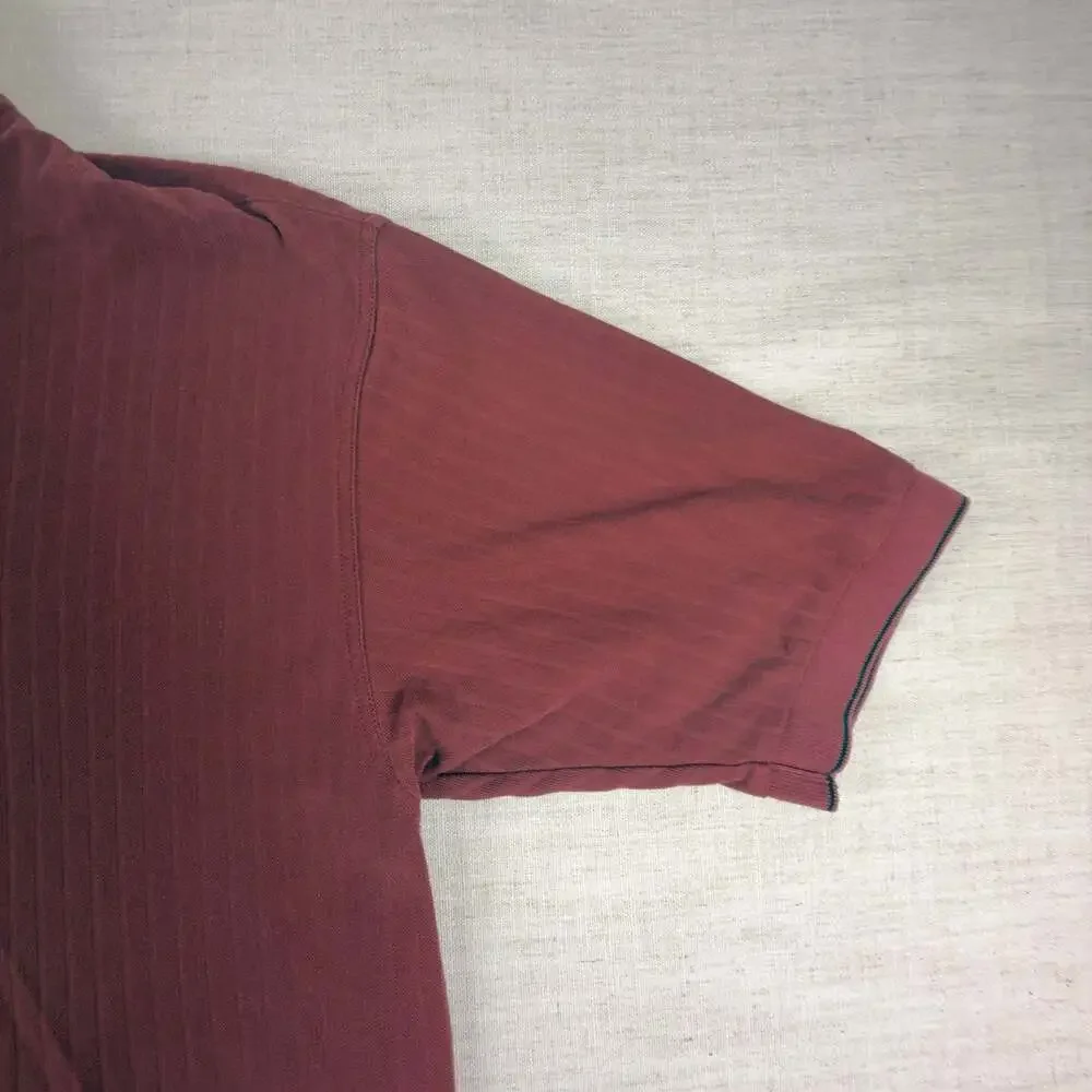 Nike Golf Dri-Fit Polo Shirt Men's Size Large Red Striped